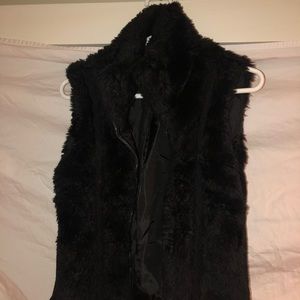 black fur vest